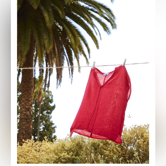 NWOT Michael Stars Draya V-Neck Frayed Edge Gauze Top Short Sleeve Black XS - Picture 12 of 14